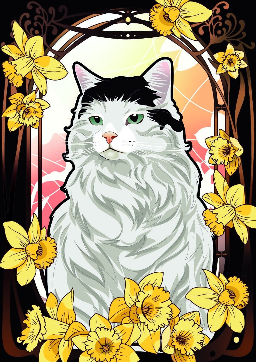 Portrait style Art Nouveau de Jane, par Mathilde Vassallo pour Carton Graphique.