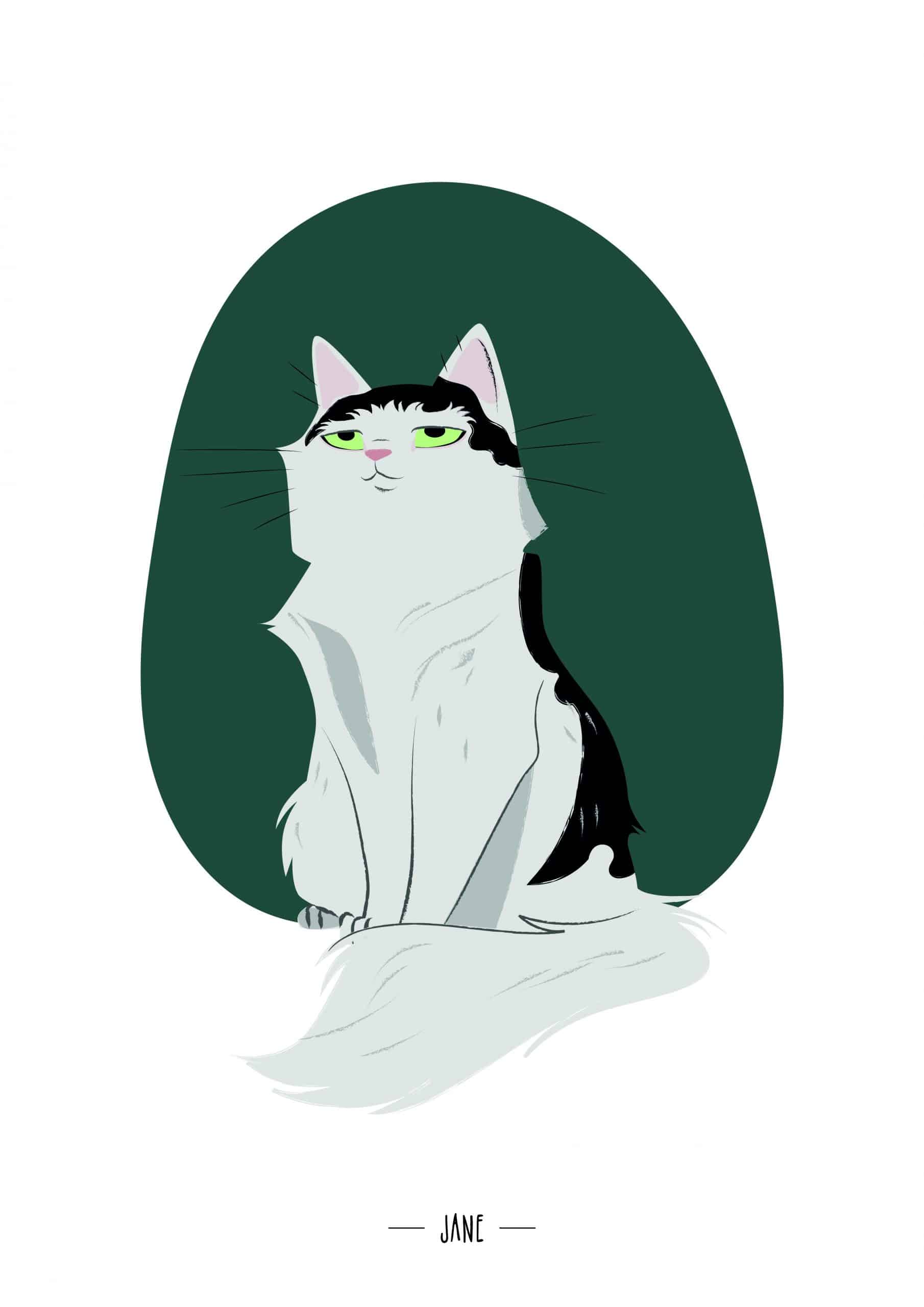 Portrait de Jane, style minimaliste, par Mathilde Vassallo pour Carton Graphique.