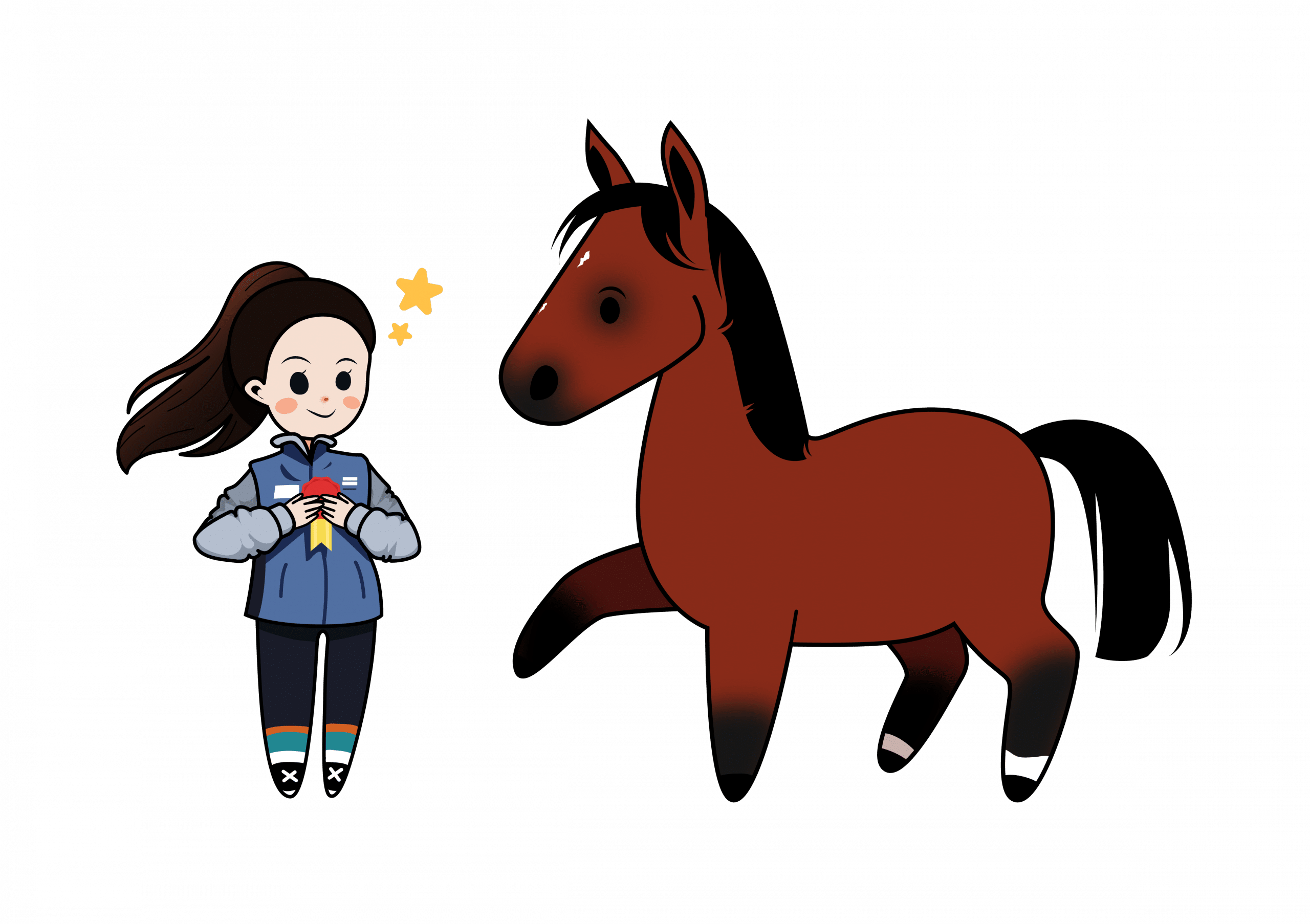 Illustration style chibi de Houston et Alizée, par Mathilde Vassallo pour Carton Graphique.