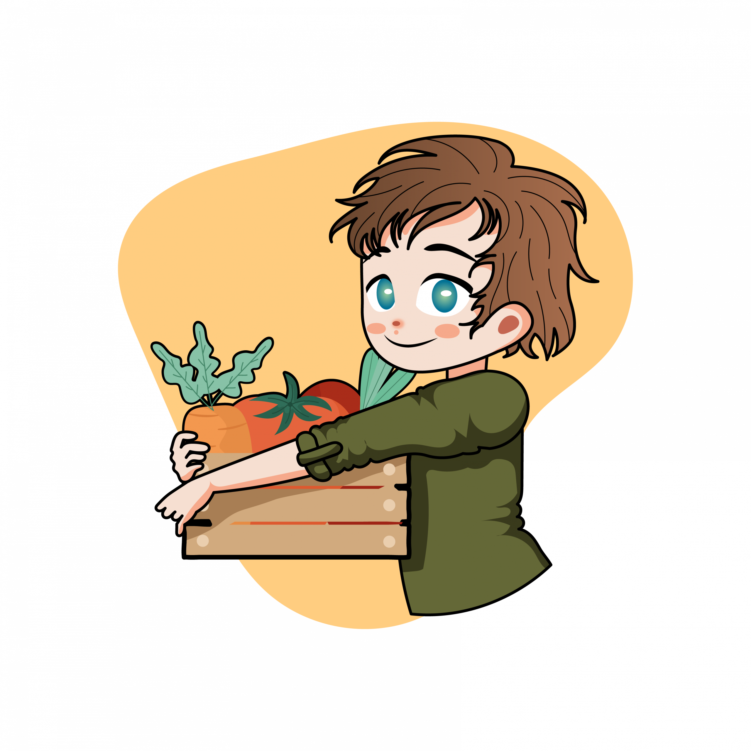 Illustration style chibi des Ouiches Nantaises, par Mathilde Vassallo pour Carton Graphique.