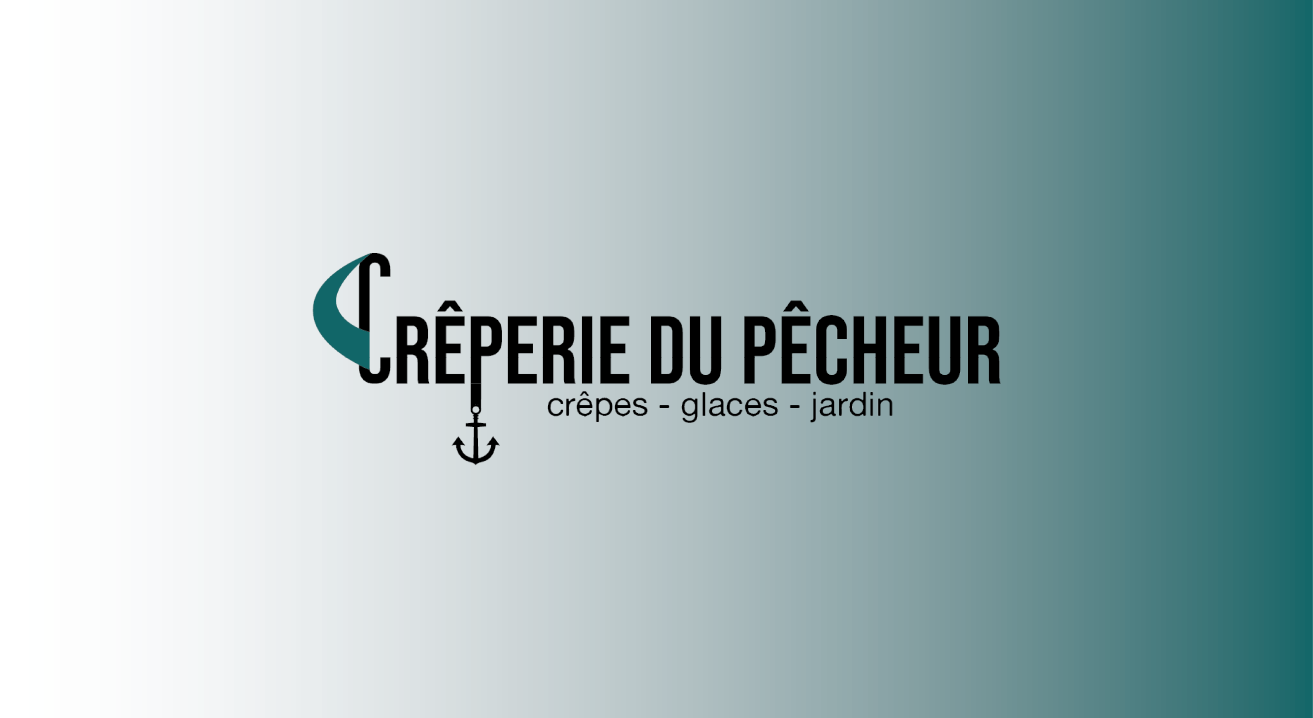 Logo horizontal de la Crêperie du Pêcheur, par Mathilde Vassallo pour Carton Graphique.