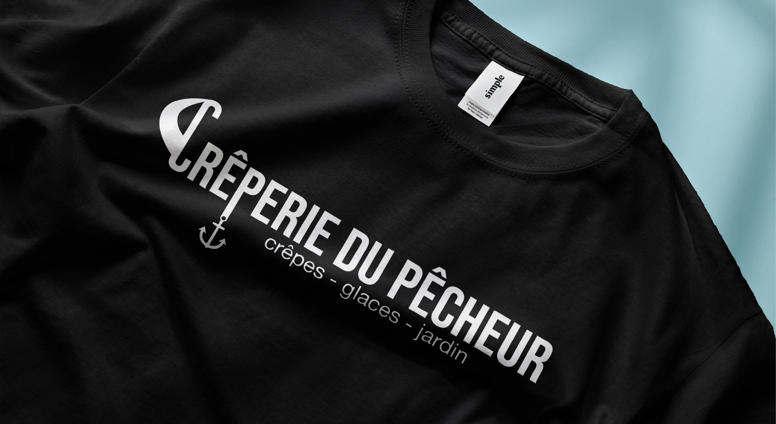 Maquette pour la Crêperie du Pêcheur à Erquy, par Mathilde Vassallo pour Carton Graphique.