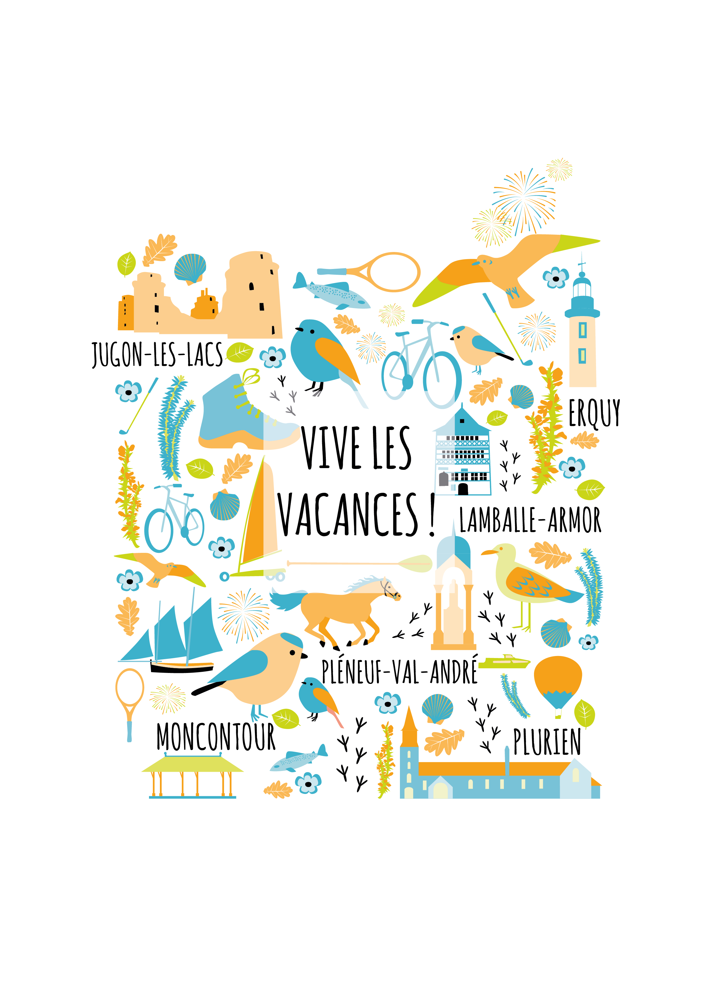 Motif estival pour LTM Tourisme, par Mathilde Vassallo.