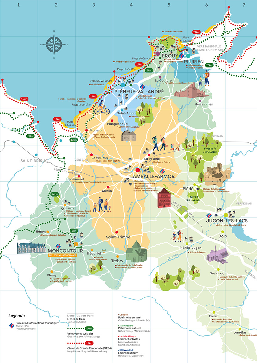 Carte touristique du territoire LTM Tourisme par Mathilde Vassallo.