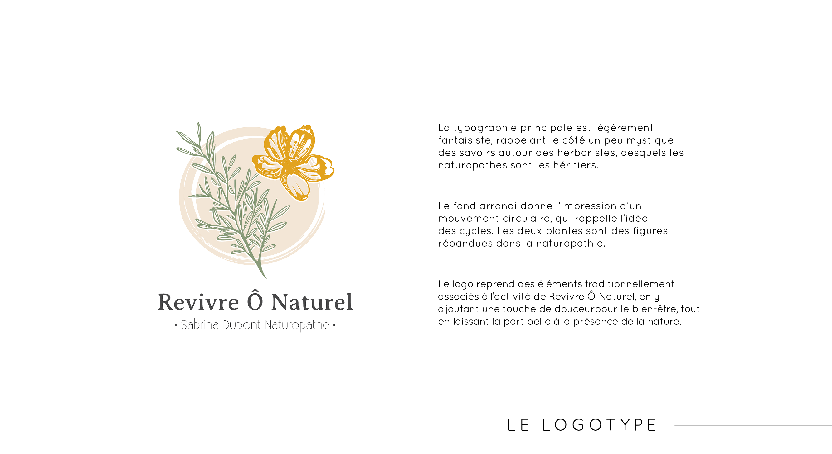 Logotype de Revivre Ô Naturel, par Mathilde Vassallo pour Carton Graphique.