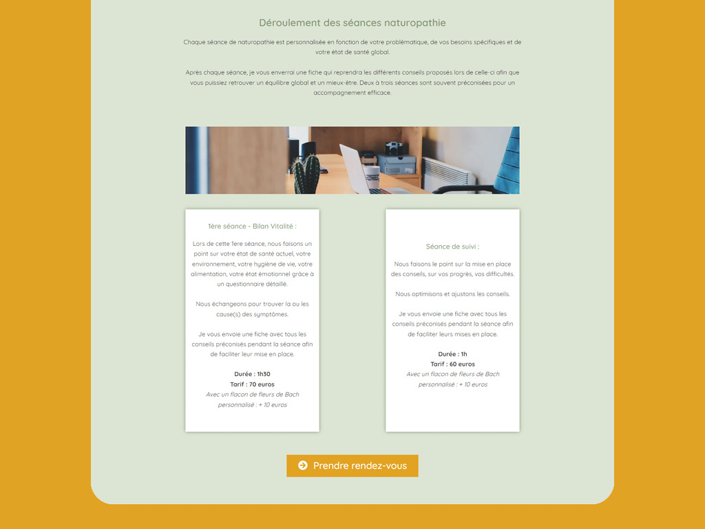 Site web de Revivre Ô Naturel, par Mathilde Vassallo pour Carton Graphique.