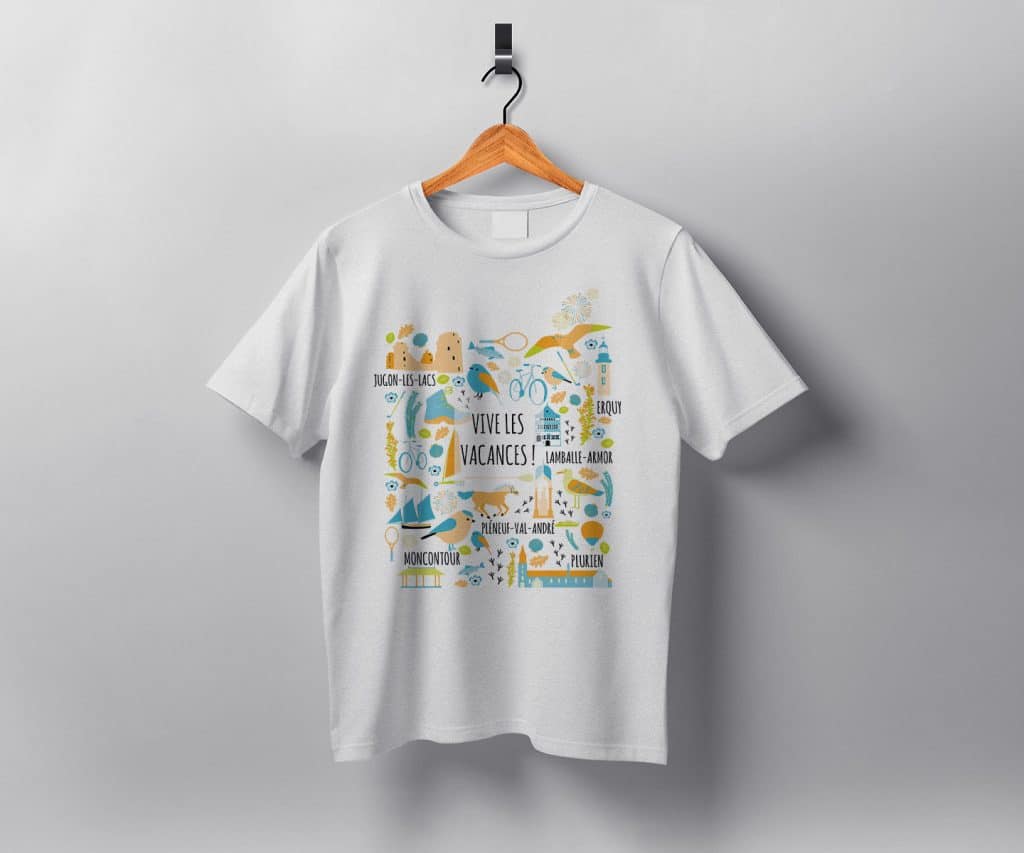 Maquette du motif estival pour LTM Tourisme, par Mathilde Vassallo.