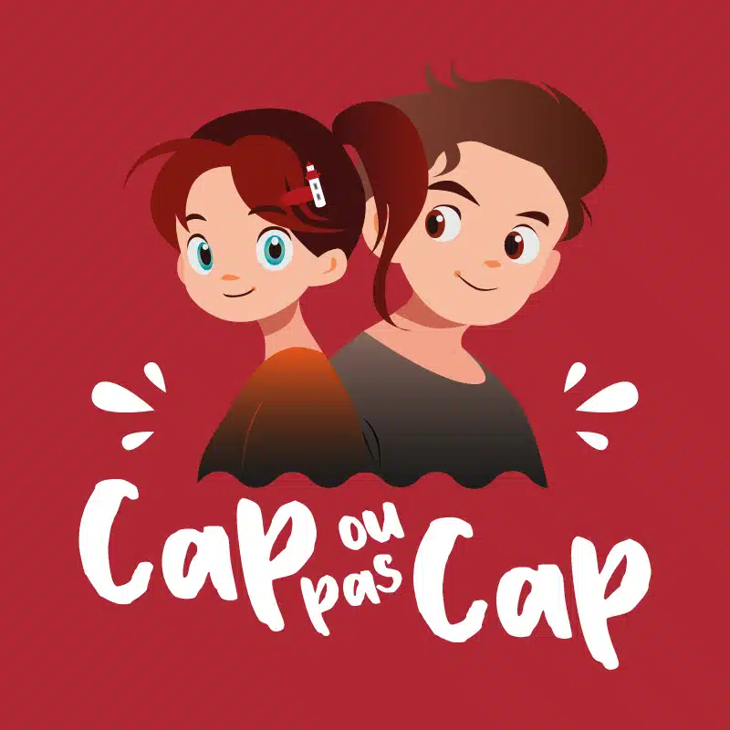 Version fond rose du logo Cap ou pas Cap (biscuiterie de la Crêperie du Pêcheur à Erquy) par Mathilde Vassallo pour Carton Graphique.