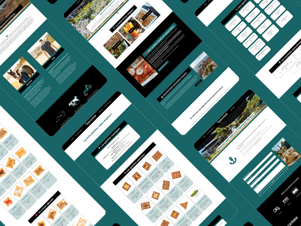 Site web de la Crêperie du Pêcheur à Erquy, par Mathilde Vassallo pour Carton Graphique.