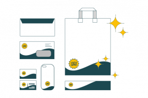 Illustration des prestations de logo et d'identité visuelle du Carton Graphique, par Mathilde Vassallo.